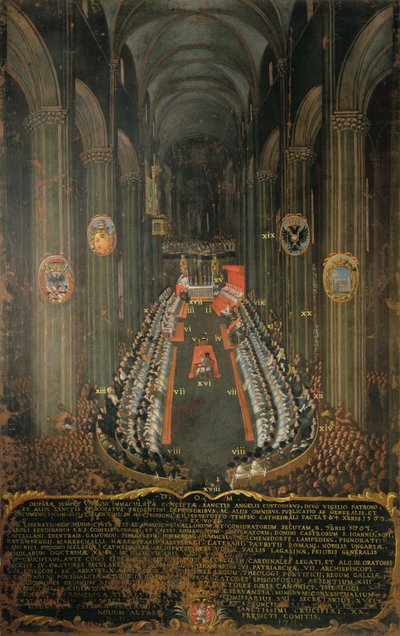 Schlusssitzung des Konzils von Trient im Jahr 1563, 1563 von Niccolo Dorigati